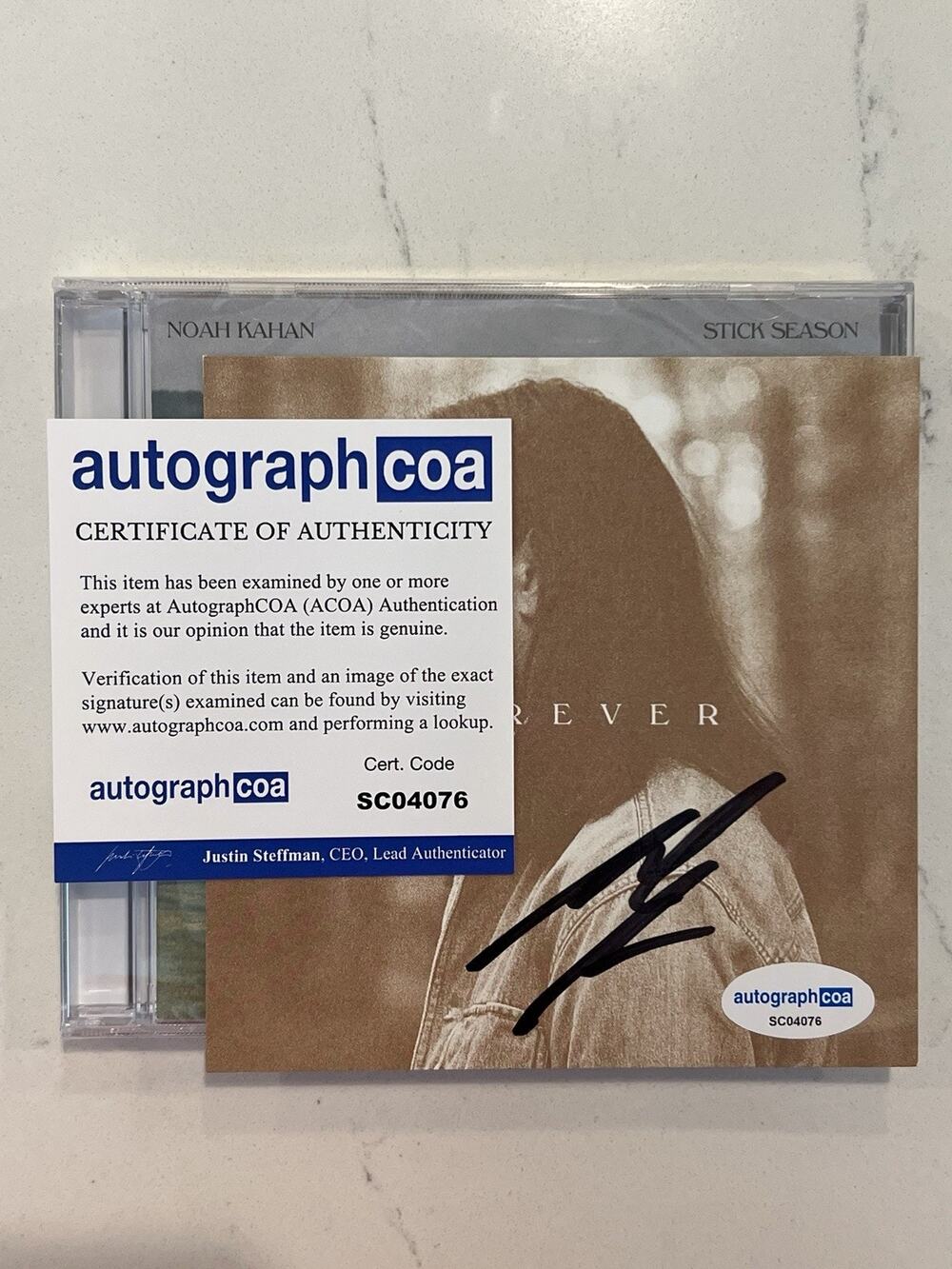 Noah Kahan Stick Season Sealed CD Signed Forever COA Autographed Card ACOA #12